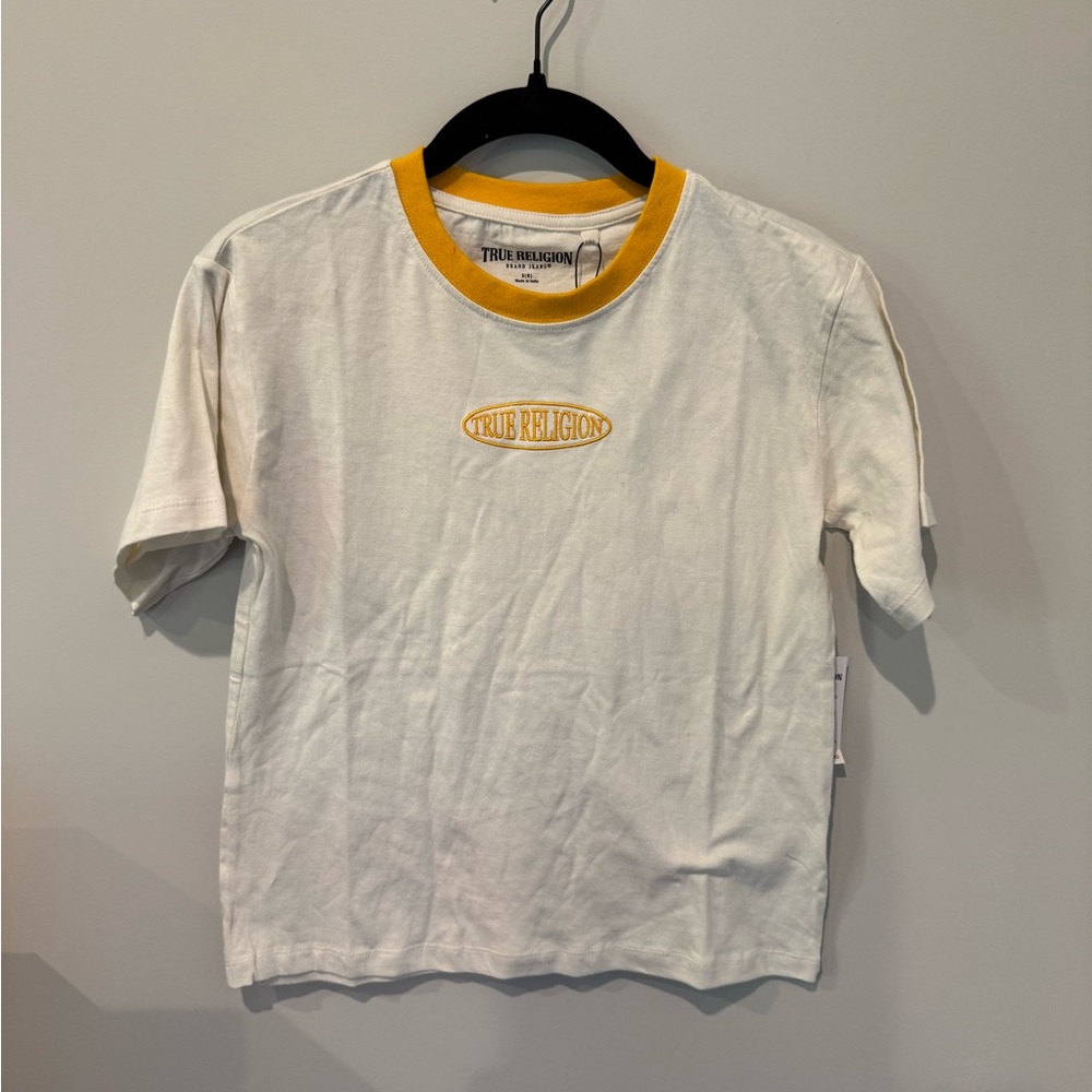 NWT True Religion White Baby Tee Size Small(8)